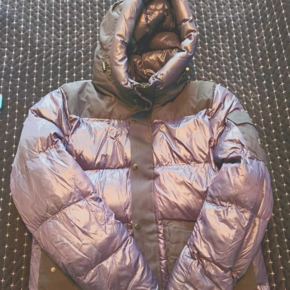 Shiny NAVY BLUE Puffer Jacket